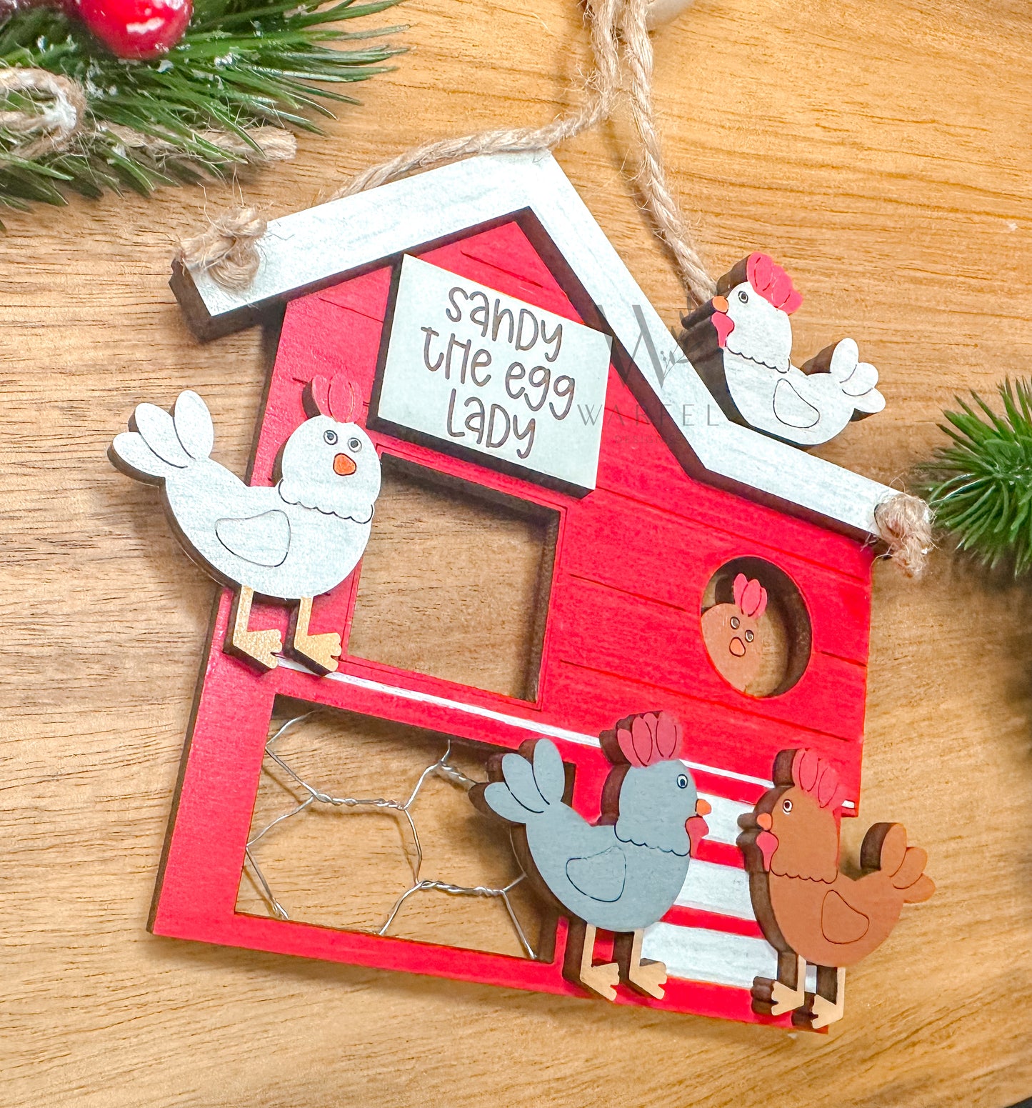 Chicken Coop Christmas ornament