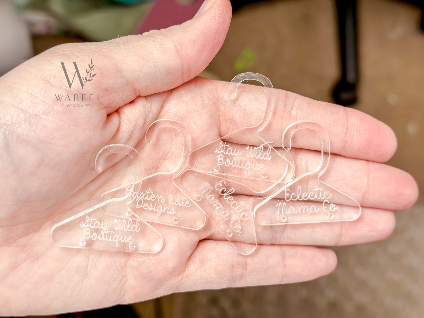 Custom acrylic hangers