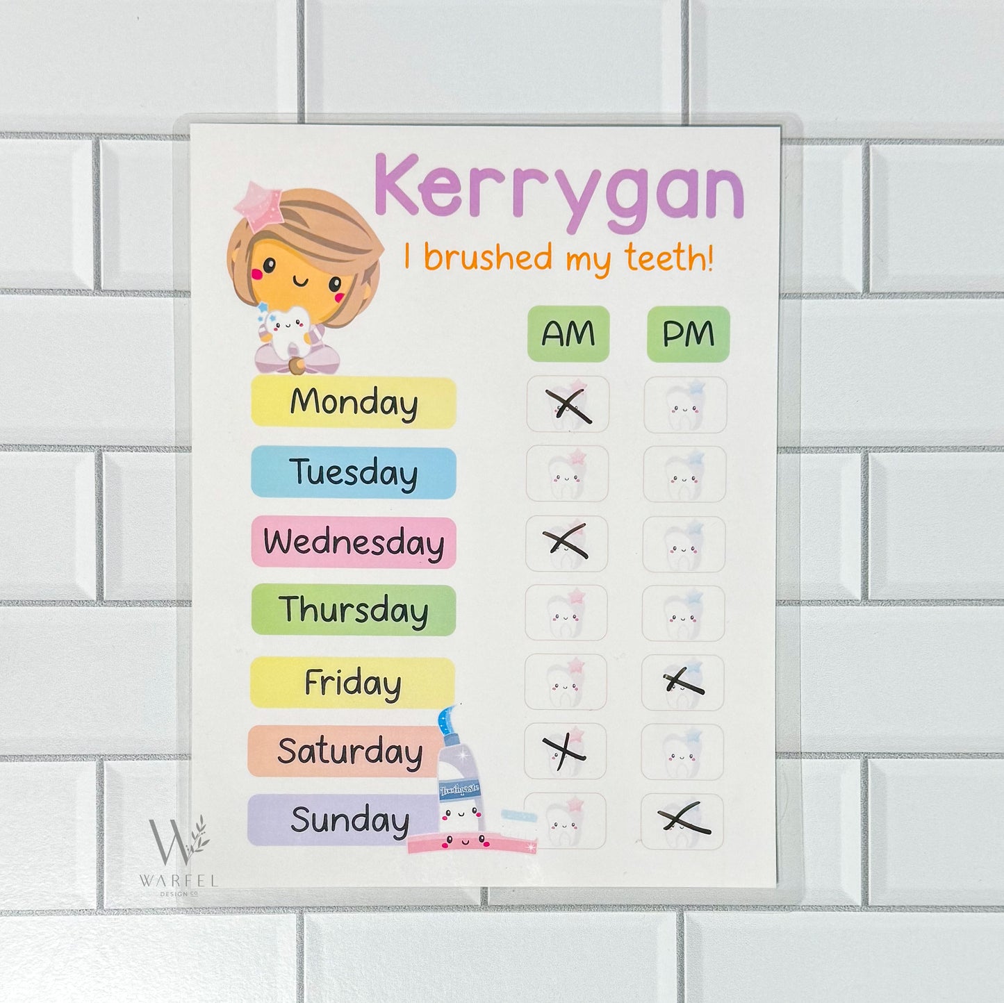 I brushed my teeth chart!