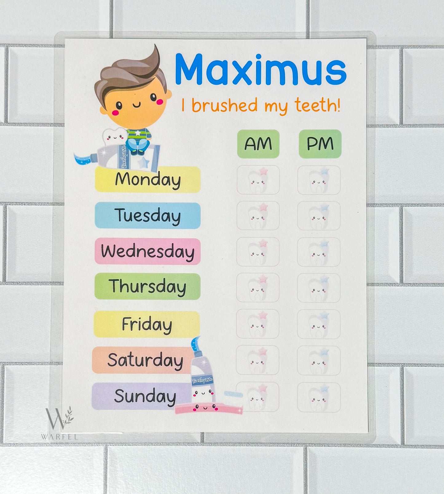 I brushed my teeth chart!