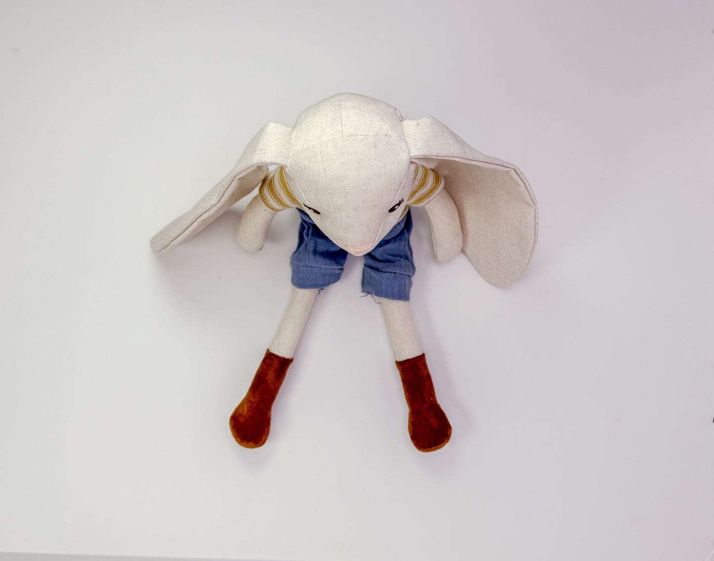 Cotton Linen Stuffed Bunnies – 15" Plush Toy for Easter or Baby Gifts