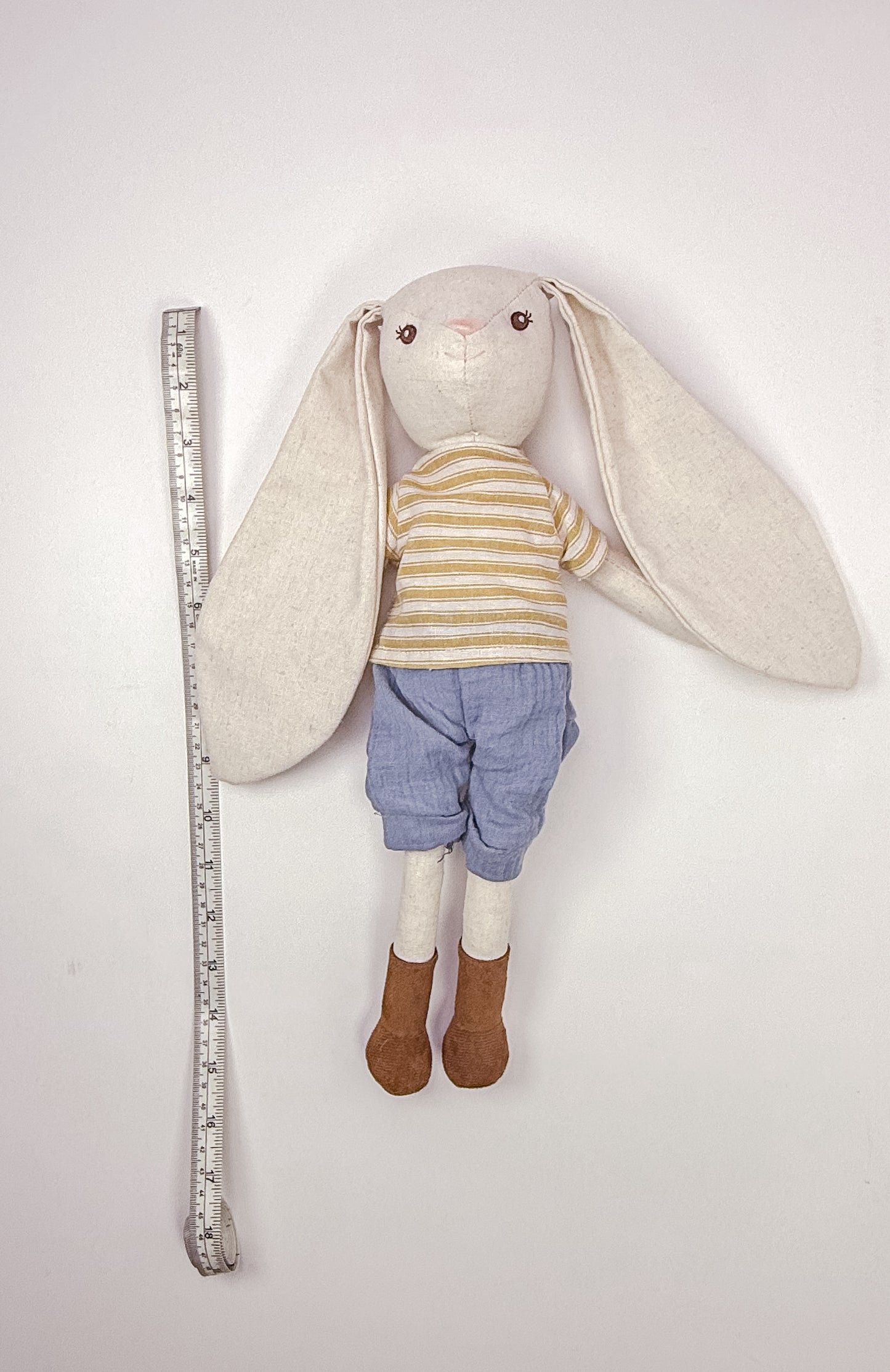 Cotton Linen Stuffed Bunnies – 15" Plush Toy for Easter or Baby Gifts