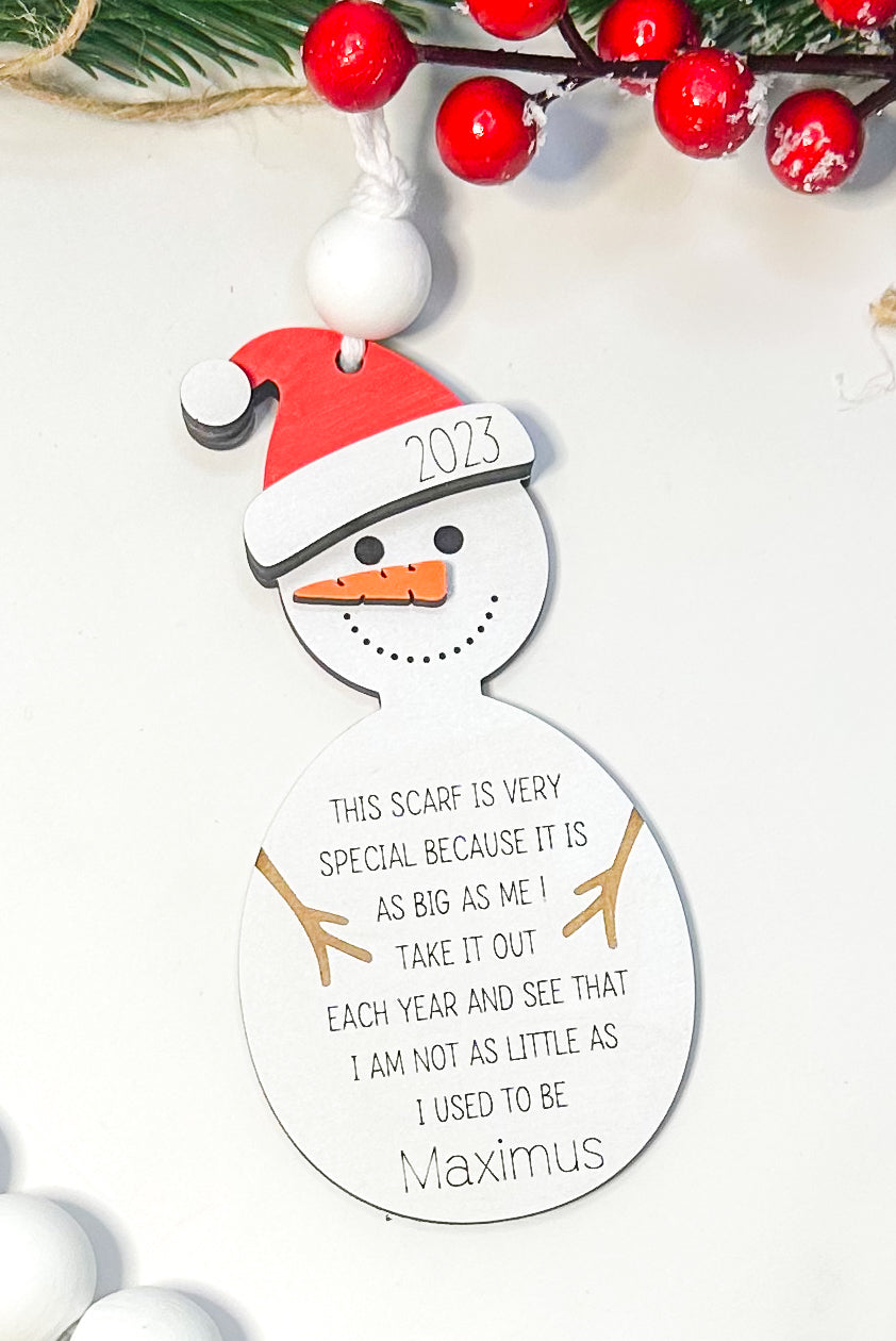 Snowman Height Tracker Ornament