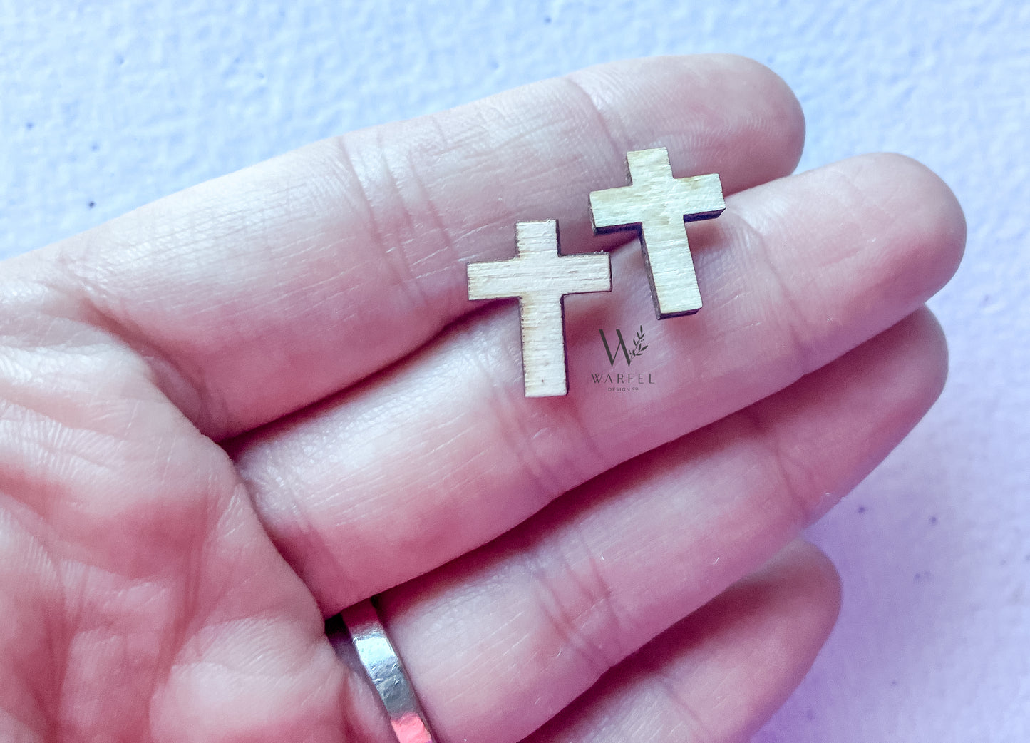 Wooden Cross Stud Earrings – Minimalist Faith Jewelry