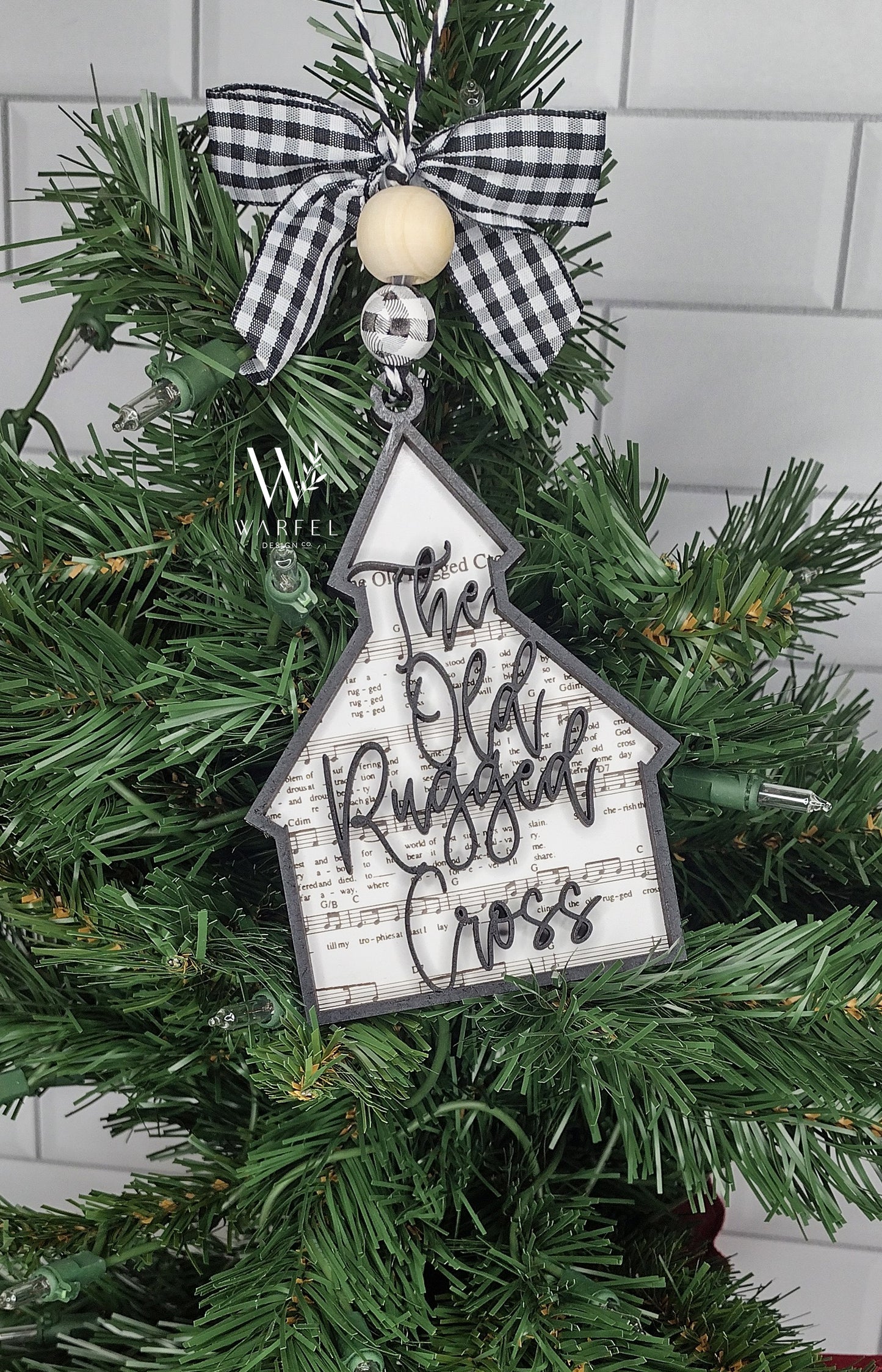 The Old Rugged Cross Lyric Church Ornament