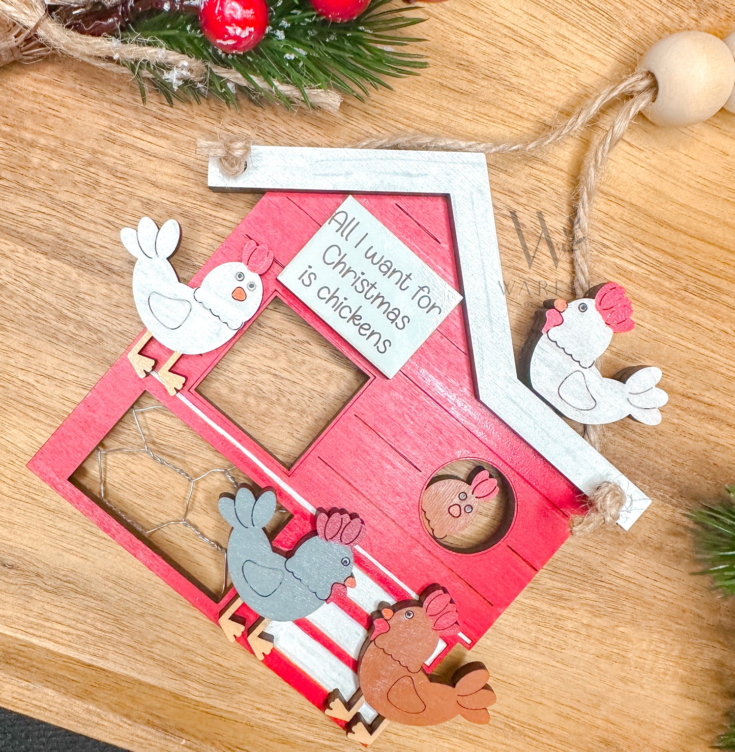 Chicken Coop Christmas ornament