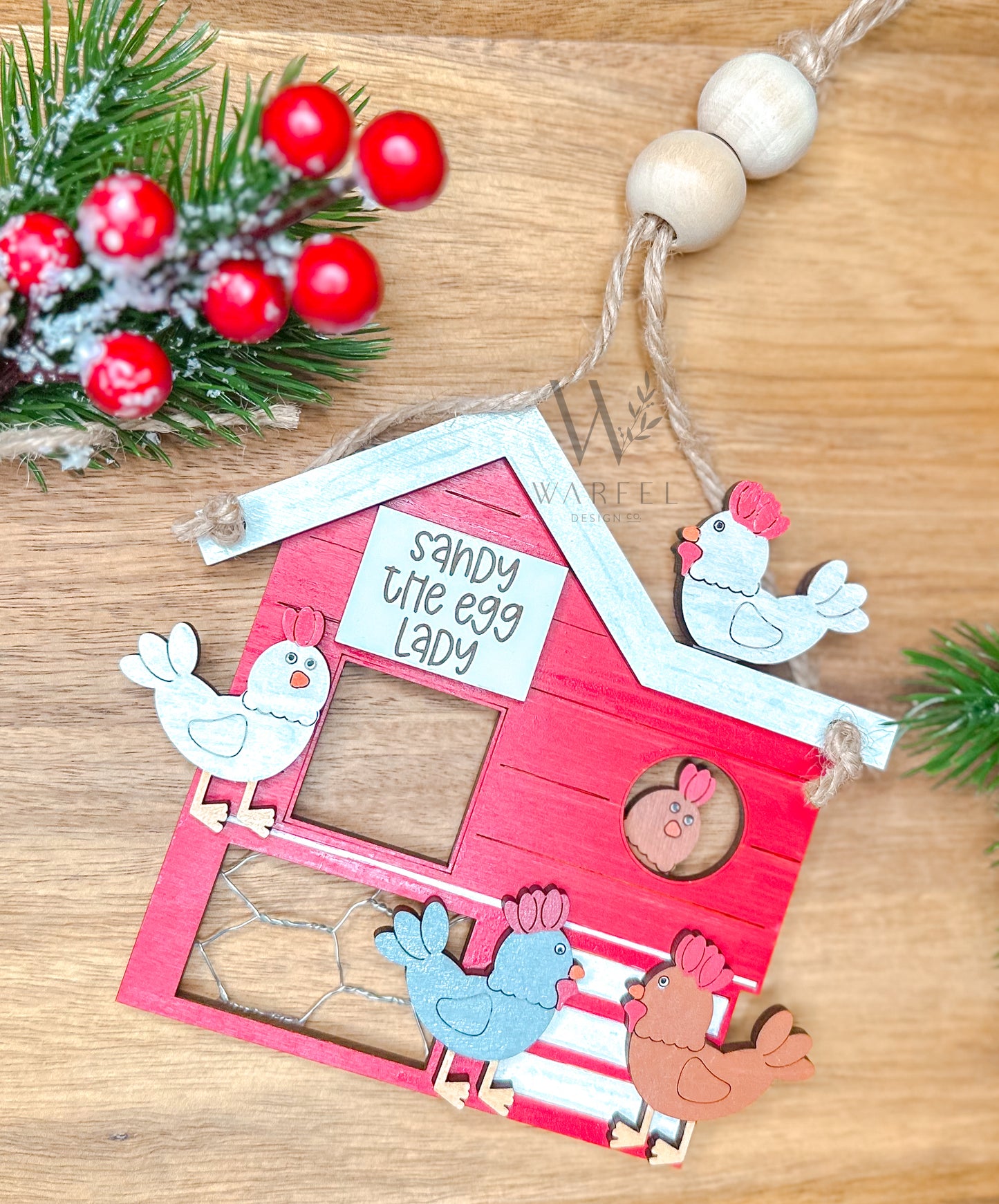 Chicken Coop Christmas ornament