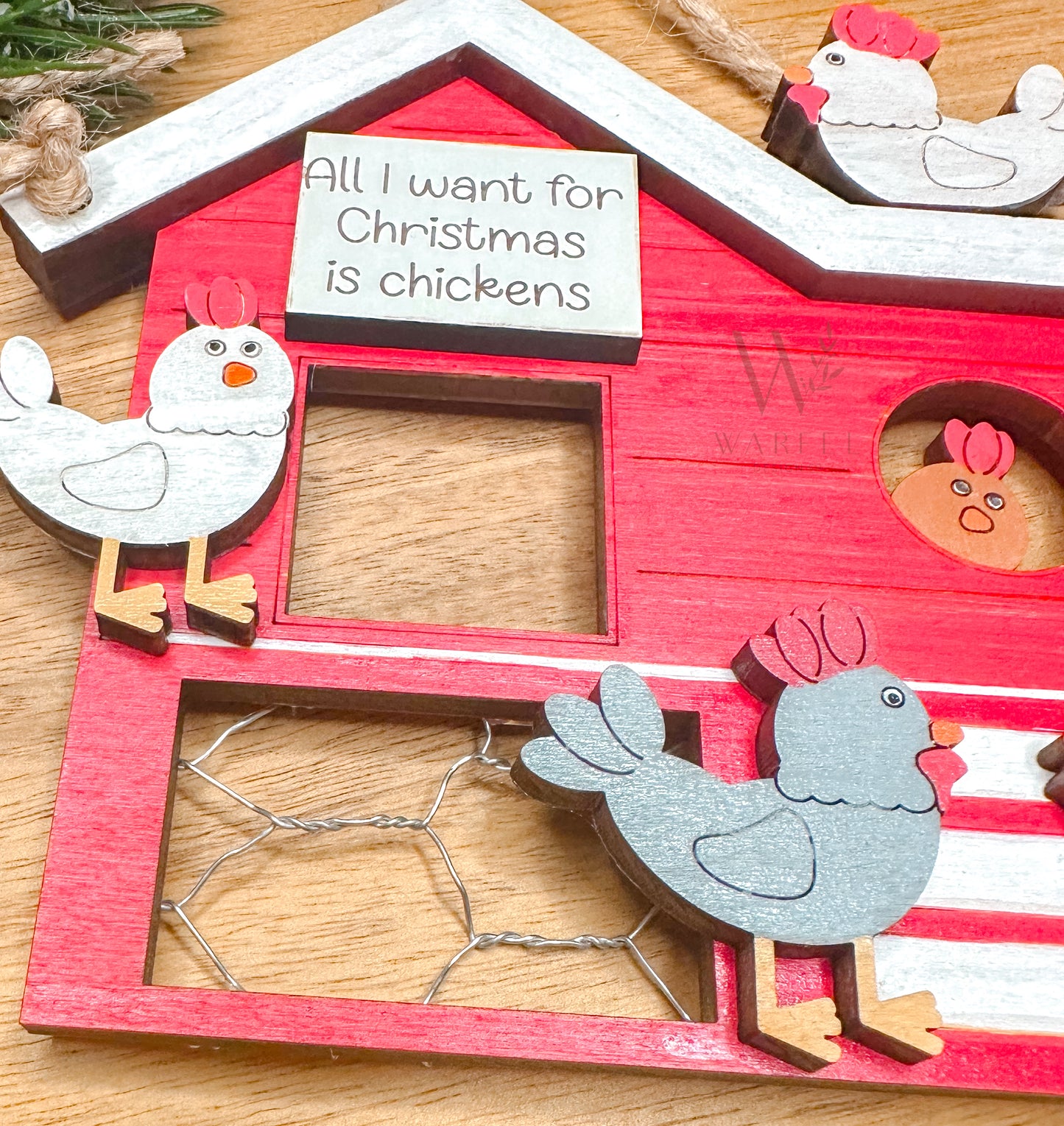 Chicken Coop Christmas ornament