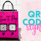 QR Code Sign For Business, Shopping Bag Style