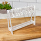 Mini Earring Wardrobe – White Acrylic Display with 7 Hangers