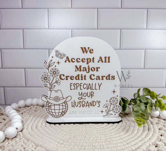 Disco Ball Credit Card Sign