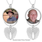 Double-Sided Angel Photo Charm – Memorial Pendant or Ornament