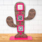 Leopard Print Cactus QR Code Sign: Custom Acrylic Small Business Display