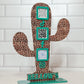 Leopard Print Cactus QR Code Sign: Custom Acrylic Small Business Display