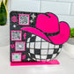 Cowgirl Disco Ball QR Code Sign: Custom Western Business Decor