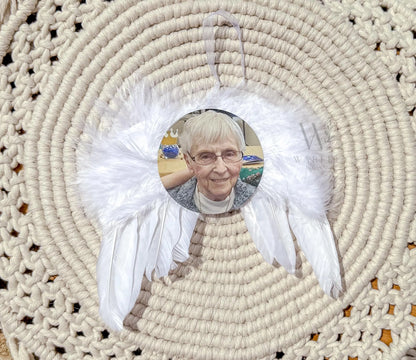 Angel Wings Feather Photo Ornament