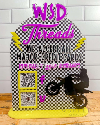 Custom Scan to Pay QR Code Sign Venmo CashApp PayPal Small Business Vendor Table Payment Sign Bartender tip jar laser cut Wedding sign decor