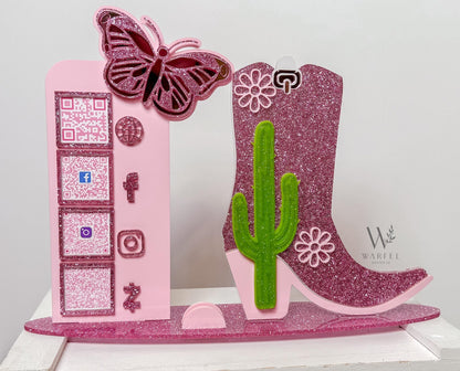 Custom Scan to Pay QR Code Sign Venmo CashApp PayPal Small Business Vendor Table Payment Sign Bartender tip jar laser cut Wedding sign decor