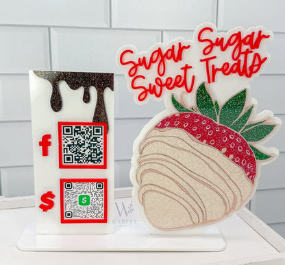 Custom Scan to Pay QR Code Sign Venmo CashApp PayPal Small Business Vendor Table Payment Sign Bartender tip jar laser cut Wedding sign decor