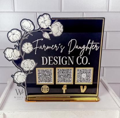 Custom Scan to Pay QR Code Sign Venmo CashApp PayPal Small Business Vendor Table Payment Sign Bartender tip jar laser cut Wedding sign decor