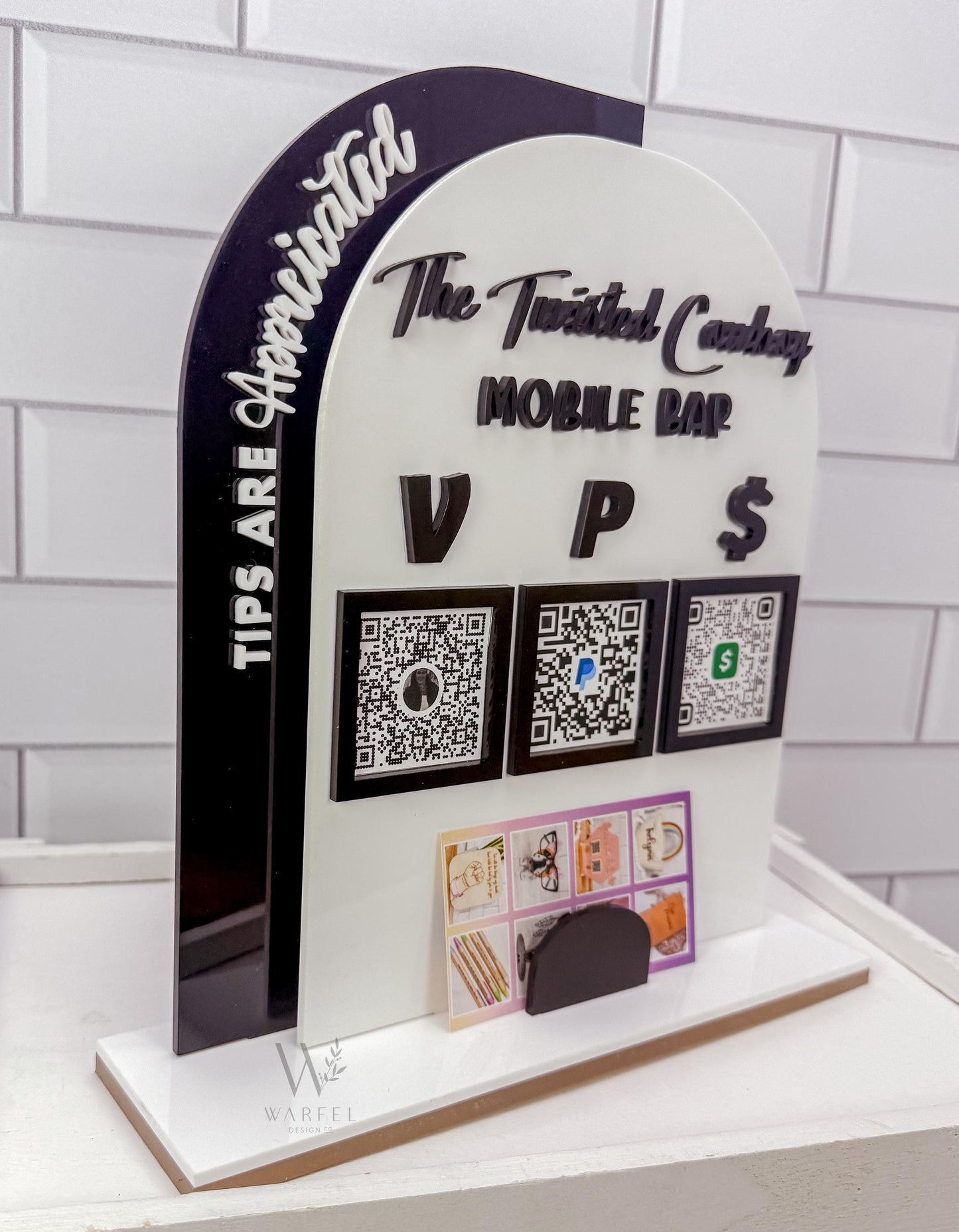 Custom Scan to Pay QR Code Sign Venmo CashApp PayPal Small Business Vendor Table Payment Sign Bartender tip jar laser cut Wedding sign decor