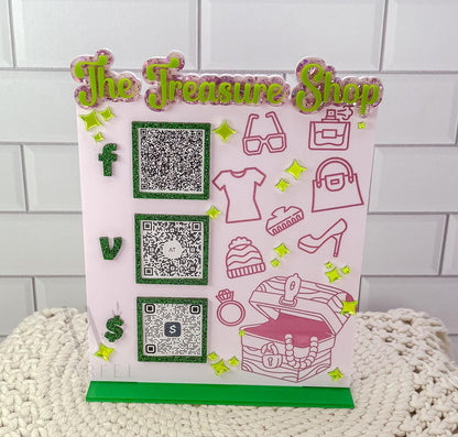 Custom Scan to Pay QR Code Sign, Venmo, Cash App, PayPal Acrylic Sign, Small Business Display, Vendor Table Payment Sign, shopping bag