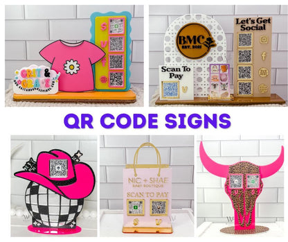 Custom Scan to Pay QR Code Sign Venmo CashApp PayPal Small Business Vendor Table Payment Sign Bartender tip jar laser cut Wedding sign decor