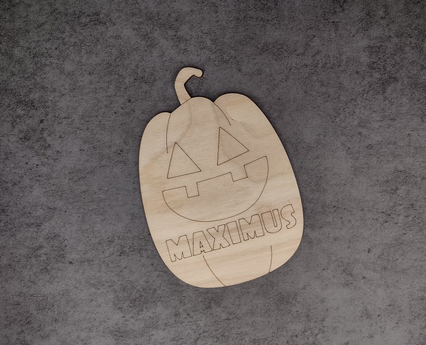 Personalized Wooden Halloween Pumpkin