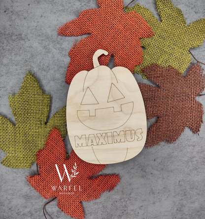 Personalized Wooden Halloween Pumpkin