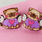 Pug Stud Earrings – Hand-Painted Wood