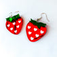 Strawberry Dangle Earrings – Mirror Acrylic Fruit Jewelry