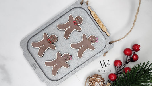 Gingerbread family cookie ornament