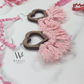 Heart Macramé Earrings – Walnut Wood & Hypoallergenic Silver-Plated Hooks