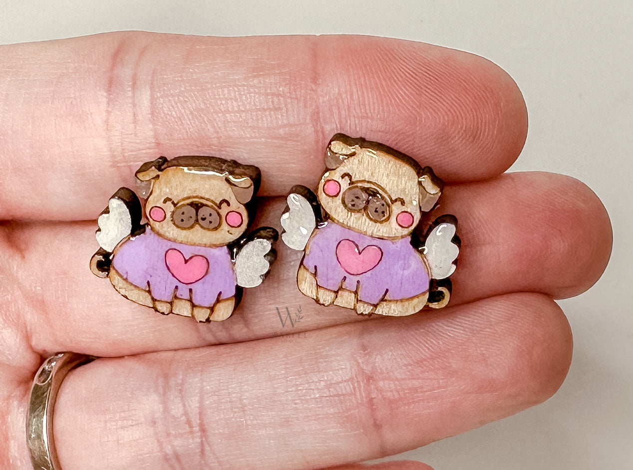 Pug earrings