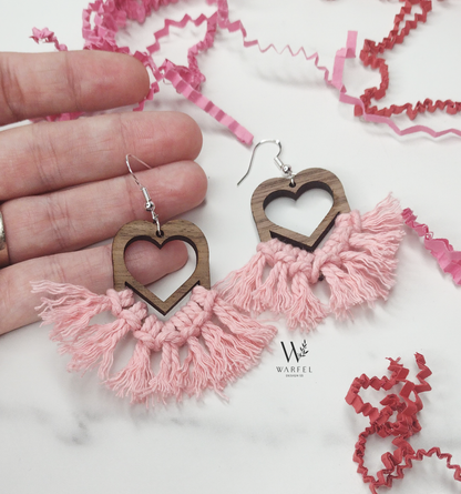 Heart Macramé Earrings