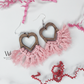 Heart Macramé Earrings – Walnut Wood & Hypoallergenic Silver-Plated Hooks