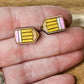 Pencil Stud Earrings – Hand-Painted Wooden Teacher Gift