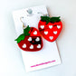 Strawberry Dangle Earrings – Mirror Acrylic Fruit Jewelry