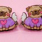 Pug Stud Earrings – Hand-Painted Wood