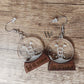 Let It Snow Snowglobe Earrings – Acrylic & Walnut Wood Winter Earrings